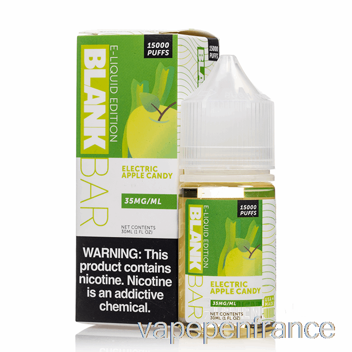 Bonbons électriques Aux Pommes - Barres De Sel Vierges - Stylo Vape 30 Ml 35 Mg